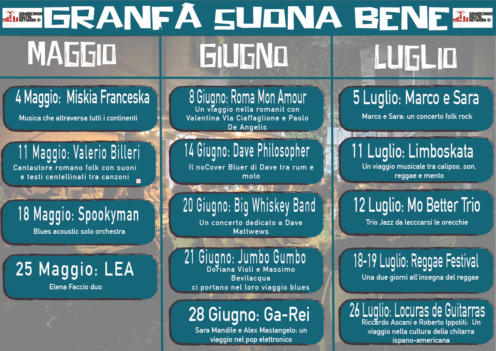 Il cartellone dei concerti di Granfà