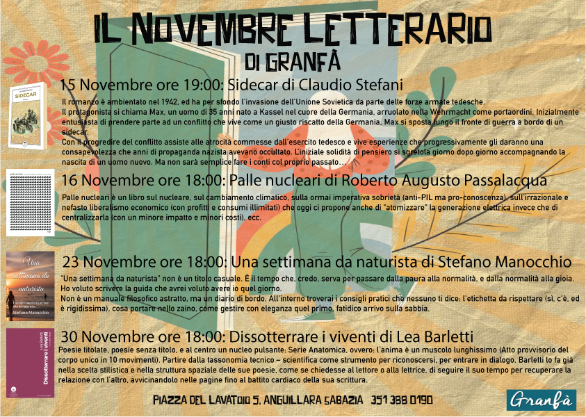 Le presentazioni dei libri di Novembre